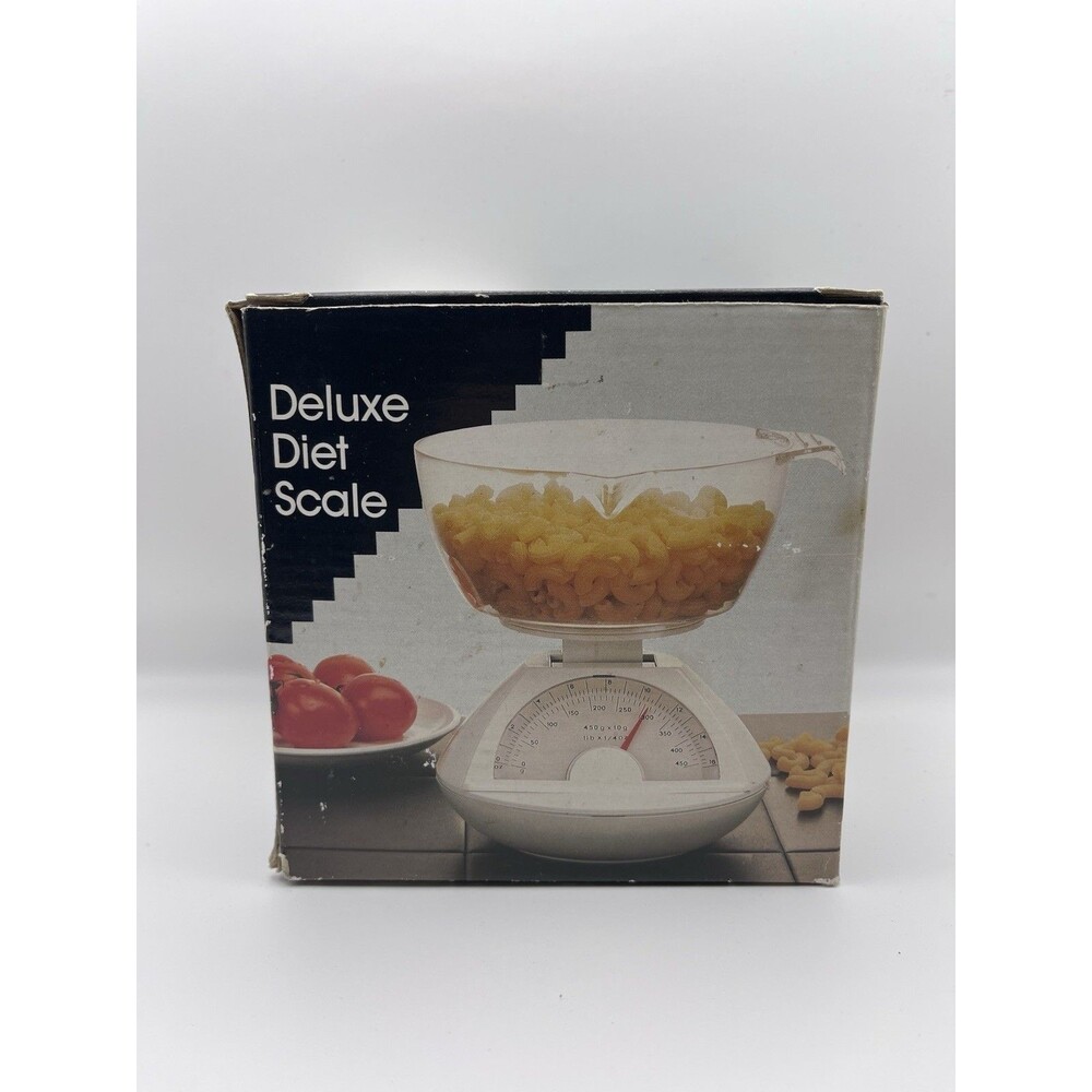 Vintage Deluxe Diet Scale Kit Retro Analog Kitchen Scale W Measuring Cup & Tray